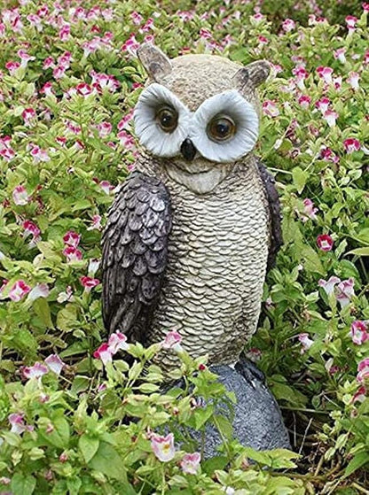 Garden Ornaments Decor Statue Outdoor,Garden Statue Outdoor Figurines Yard Decor,Owl Decoration Sculpture, Garden Animal Painted Resin Crafts Outdoor Garden Lawn Decoration