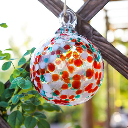 4" Blown Christmas Balls Hanging Glass Gazing Ball for Christmas Garden Patio Window Decoration Gifts for Xmas