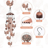 Chicken Wind Chimes for Outside, Rooster Wind Chime, Large Chicken Decor for Women Mom Grandma, Metal Rooster 40" Outdoor Windchimes for Lawn, Porch, Patio, Yard, Christmas