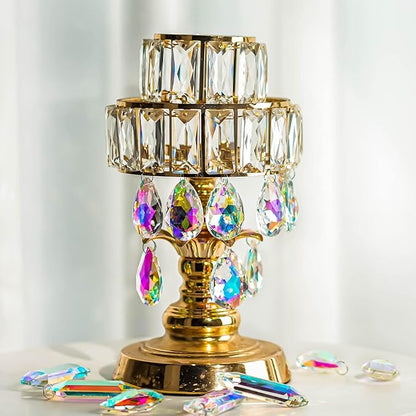 HDCRYSTALGIFTS 12 Pieces 50mm Crystal Prisms Chandelier Colorful Bauhinia Ornament Pendants Rainbow Maker Hanging Prisms for Wedding Party Christams Tree Garlands Decoration DIY Jewelry