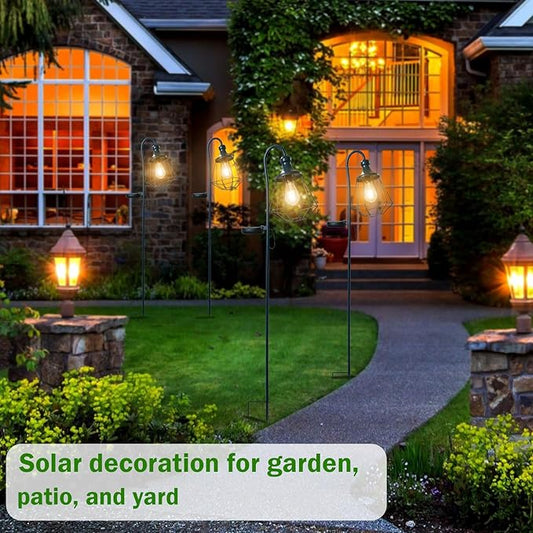 Solar Lights Outdoor Decorative Solar Retro Metal Lantern Yard Stake Decorative Path Light for Walkway Pathway Lawn Patio Yard Decorations Blue 2 Pack