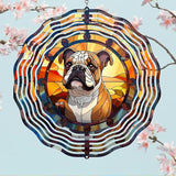 Bulldog Dog Wind Spinners Outdoor Dog Memorial Gifts, 3D Metal Kinetic Hanging Garden Wind Spinner, Spinner Decor, Wind Sculptures for Outdoor & Indoor, Window, Yard Decor (Bulldog 1)