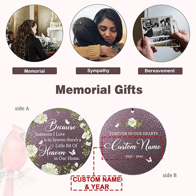 Memorial Wind Chimes Personalized, Memorial Gifts for Loss of Loved One Mother Father, Sympathy Wind Chime for Bereavement Remembrance Condolences