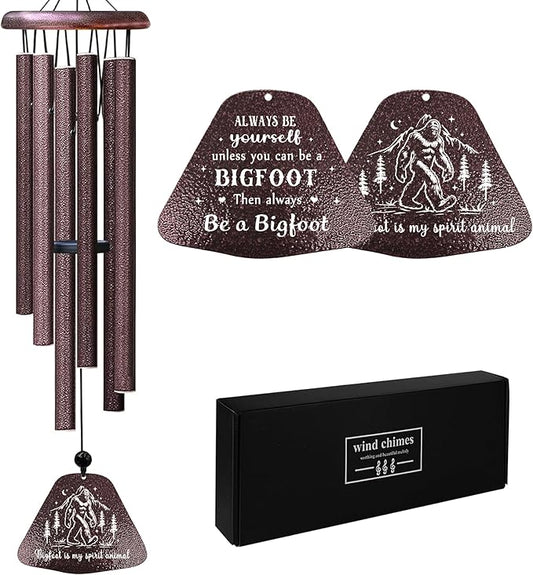 Kubbut Bigfoot Gifts, Big Foot Sasquatch Gifts 32" Wind Chimes, Sasquatch Lover Gift for Men/Women, Cool Bigfoot Yard Decor