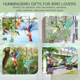 3 Pieces Hummingbird Stained Glass Gift Window Hanging Ornament Suncatcher Window Decoration for Women Mom Bird Lovers Valentines Mother's Day Christmas