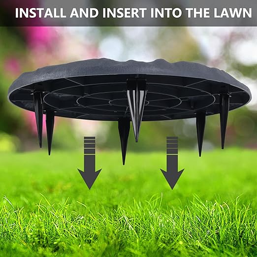 4Pcs Large Stepping Stones Outdoor Garden Walkway, Durable Plastic Pavers for Patio, Pathway, and Landscaping, Weatherproof Stepping Stones with Ground Stakes for Easy Installation