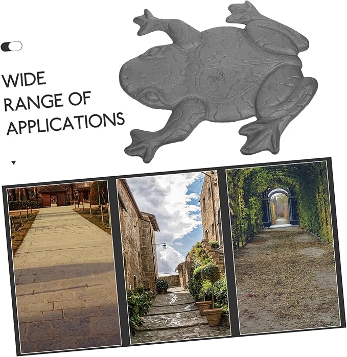 POPETPOP Vintage Frog Stepping Iron Garden Statue Weather Resistant for Outdoor Spaces Pathways