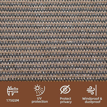 KANAGAWA 4ft x 50ft Privacy Screen Fence, 90% Blockage Heavy Duty 175 GSM Fencing Mesh Net Cover for Outdoor Wall Garden Yard Backyard 40 Cable Zip Ties Included Brown