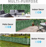 Artificial Ivy Privacy Fence Screen,39.4" X 118" UV-Anti Fake Leaves Plant Vine,Privacy Hedges Wall for Indoor Outdoor Garden Backyard Decor,Color Green Pineapple Leaves