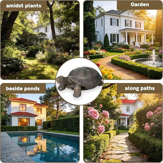 SKYFIRE Large Turtle Statues for Garden - 29.5' x 15.7' x 11.8' Fiber Reinforced Concrete Figurines, Garden Sculptures & Statues for Outdoors, Lawn, Yard, Indoor - Tortoise Outdoor Decor