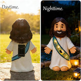 LIULO TOOL Jesus Love You Solar Lighted Figurine, 10.4 Inch Resin Religious Christian Statue, Glowing Christian Gifts for Indoor Home and Outdoor Garden Decorations, Gift for Mom Grandma