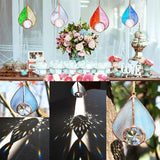 H&D HYALINE & DORA Art Stained Glass Suncatcher Teardrop Ornament, Suncatchers Hang for Window Wedding Party