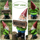Gnome Garden Decor Statue Gnomes Decorations for Yard with Welcome Sign Outdoor Decorations for Patio Unique Garden Gifts for Women Mom Grandma