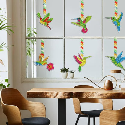 Pasimy 36 Sets Hummingbird Suncatchers Craft Kits Bird Paint Window DIY Hanging Ornaments Decorations Make Your Own Spring Activities Arts Summer Party Favors Gifts for Classroom Home Mother Birthday