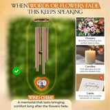32 Inch Memorial Wind Chimes Outdoor, Wind Chimes for Loss of Loved One, Memorial Gifts for Loss of Mom, Sympathy Gifts for Mother, Father, Brother, Sister
