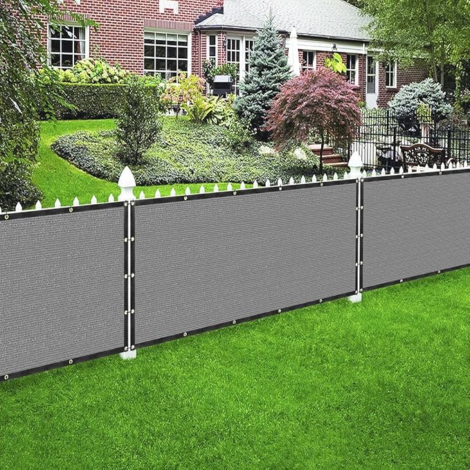 Houssity Grey 3' x 36' Balcony Deck Fence Privacy Screen Cover Panel Shade Cloth Fabric for Chain Link Fence Patio Pool Railing Driveway Walkway Porch Playground Dog Kennel Residence Commercial Use