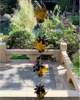 Rain Chains 8.5FT Metal Bucket Rain Chains for Gutters and Downspouts Vintage Rain Catcher Chain Sunflower Decorative Rain Chimes for Outside Rainwater Diverter Outdoor Decor for Garden Yard