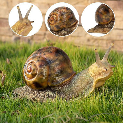 Garden Snail Sculpture, Reptile Resin Sculpture, Suitable for Outdoor Courtyard Pond Garden Lawn Decor Landscape, is The for Garden Enthusiasts (7 inches)