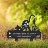 Rngmsi Grave Markers for Cemetery for Cat, Metal Grave Markers Yard Memorial Pet, Decorations for Cemetery for Loss of Cat Outdoors Garden Stake Decor (12 X 14.5 Inches)