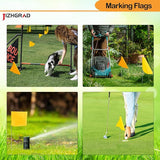 50Pack Yellow Marking Flags, JIZHGRAD 13x4x5 Inch Marker Flags Use for Yard & Lawn, Boundary & Dog Training, Survey & Landscape, Sprinkler & Surveyor, Garden & Construction, High Visibility, Sturdy, Versatile, UV & Weather Resistant