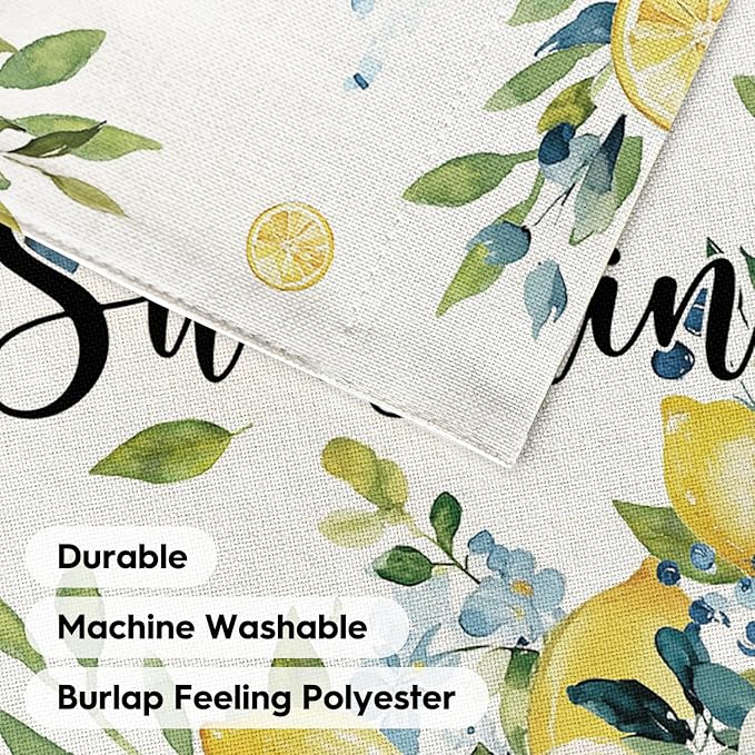 AVOIN colorlife Summer Lemon Floral House Flag 28x40 Inch Double Sided Outside, Hello Sunshine Seasonal Yard Outdoor Flag