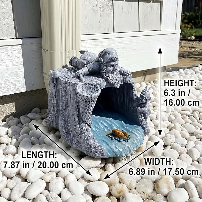 Funny Gnome Statue - Eco-Friendly Resin Outdoor Decor Sculpture, Gutter Diverter Rain, Downspout Extender, Splash Block, Decorative Gutter Extension, Perfect for 3x4 Downspouts
