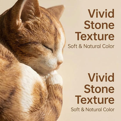 Garden Decor Cat Statue Outdoor Statue, Cat Figurines Garden Statues & Sculpture Decoration, Sleeping Cat Statue Decor for Patio, Porch and Lawn, Cat Gifts for Cat Lover and Women, Cat Memorial Stone