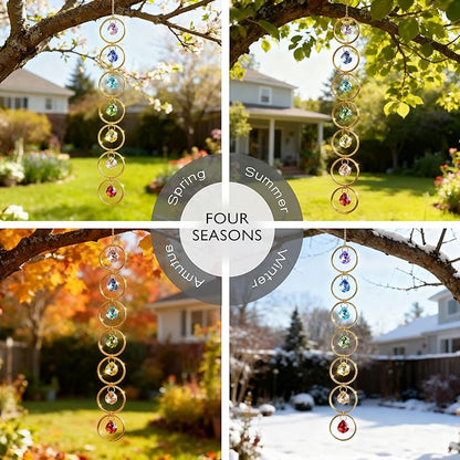 7 Chakras Healing Crystals Hanging Chakra Wall Decor Pendant Ornaments 7-Color 20 mm Crystal Balls for Wind Chimes, Hanging Sunlight Catcher, Window Ornament, Meditation, Fengshui, Yoga