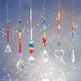 H&D HYALINE & DORA Colorful Crystals Glass Pendants Chandelier Suncatchers Prisms Hanging Ornament Octogon Chakra Crystal Pendants for Home,Office,Garden Decoration,Pack of 6