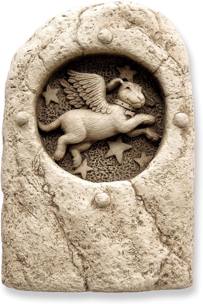 Carruth Studio, Star Chaser Wall Plaque Garden Statue Figurine, Original Sculpture Handcrafted in Stone, Artisan Made