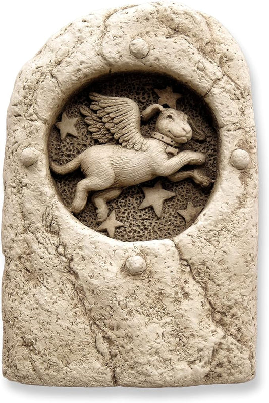Carruth Studio, Star Chaser Wall Plaque Garden Statue Figurine, Original Sculpture Handcrafted in Stone, Artisan Made