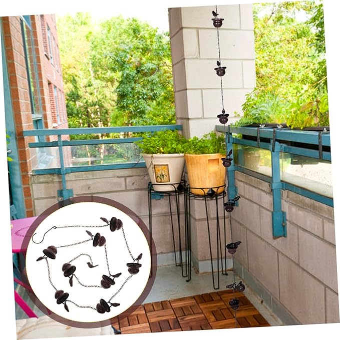 ORFOFE Metal Rain Chain for Gutters Unique Decorative Rain Chain Design for Home and Garden Finish Elegant Outdoor Water Drainage