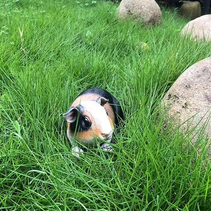 Outdoor Statues AO Guinea Pig Figurines Garden Cute Cartoon Animals Model Garden decor,3.9inch High