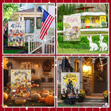 Breling Seasonal Garden Flags Set of 12 Double Sided 12 x 18 Inch Yard Flags with Solar Lights, Holiday Decorations for Outside, 4th of July, Spring, Summer