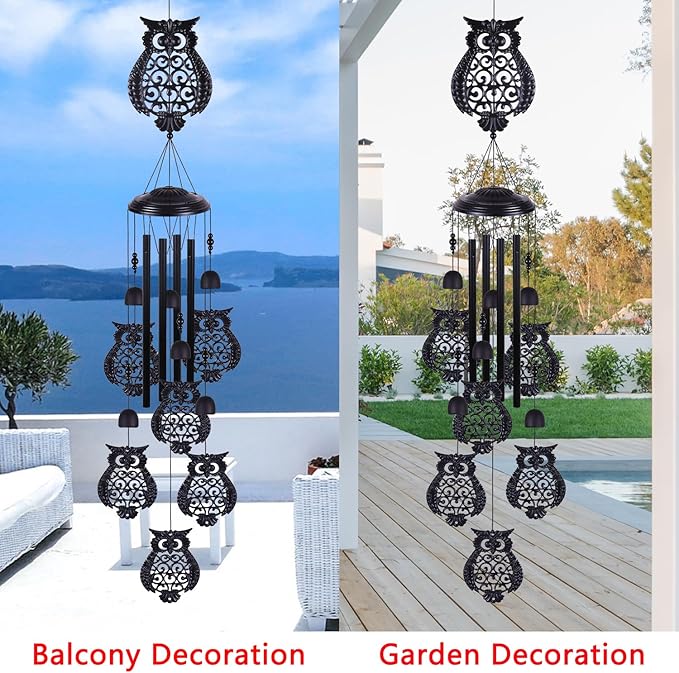 Owls Wind Chimes Outdoor Decoration, Mobile Wind Catcher, Retro Owl Wind Bells, Memorial Wind Chime, Blessing Windchime for Home, Balcony, Yard, Room, Xmas, Party, Indoor, Garden Decor, Gifts for Mom