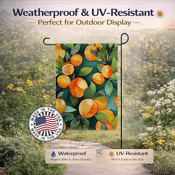 Caroline's Treasures Florida Orange Blossom in Watercolor Garden Flag Mailbox Flag Decorative Yard Flag Banner Outside Patio Artwork Yard Flower Beds, Garden Size, Multicolor
