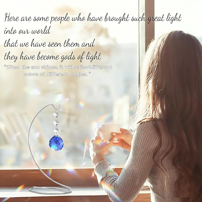 9-in Memorial Gifts,Sympathy Gifts for Loss of Loved One,40mm Crystal Suncatcher,Remembrance Gift for Loss of Mother Dad Friend Son Daughter,Sorry for Your Loss Gift,Silver Stand and a Sympathy Card