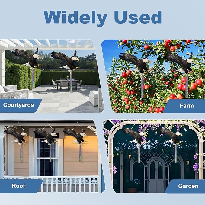 4PCS Fake Hawk to Keep Pigeon Away Flat Plastic Hawk to Scare Woodpecker Away from House with Reflective Tape Garden Owls to Scare Pigeon Squirrel for Balcony Roof Outsider Porch Hanging Hawks Decor