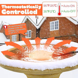 1 Pack Upgrade Bird Bath Heater for Outdoors in Winter, Pond Deicer 60 Watts Birdbath Deicer Water Heater Thermostatically Controlled with Auto Shut off Function for Patio Lawn (White)