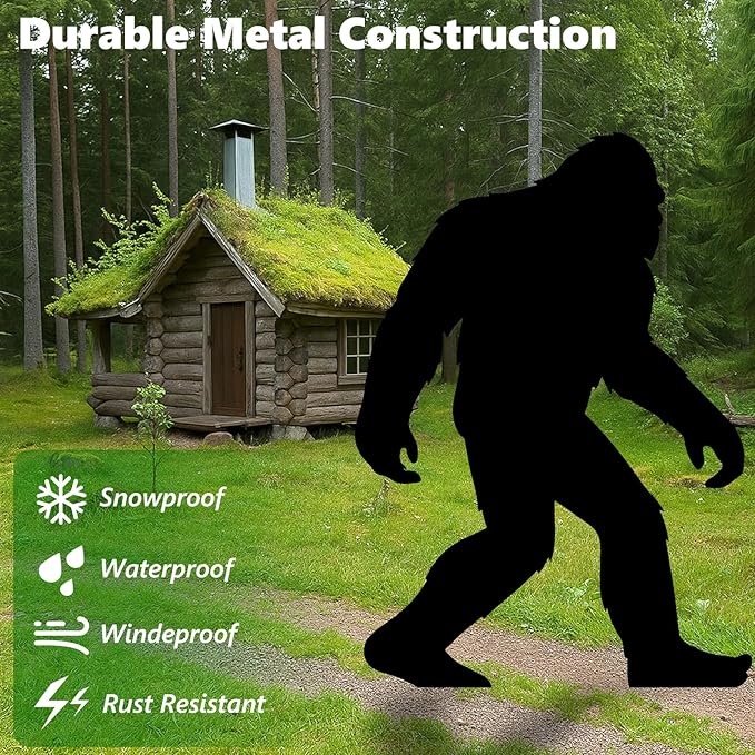 7.4ft Bigfoot Metal Outdoor Decor Big Foot Sasquatch Gifts for Men/Dad/Women, Chimpanzees Silhouette Statues for Yard Art, Garden, Patio, Backyard, Forests, Lawn Decorations(Regular Style)