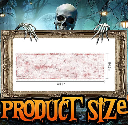 400" x 85" Halloween Creepy Cloth - Large Size Spooky Fabric - Scary Gauze Blood Creepy Cloth for Haunted House Party Yard Wall Doorway Decoration (red)
