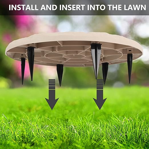 4Pcs Large Stepping Stones Outdoor Garden Walkway, Durable Plastic Pavers for Patio, Pathway, and Landscaping, Weatherproof Stepping Stones with Ground Stakes for Easy Installation