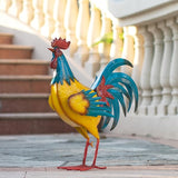 Natelf Rooster Garden Statues Outdoor Decor Metal Chicken Sculpture, Yard Art for Patio, Porch, Backyard-Rustic Farmhouse Decoration Unique Gifts for Mom, Grandma, Garden Lovers