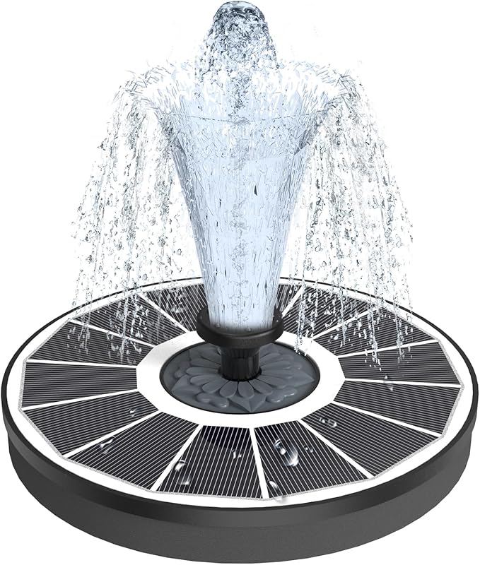 Yzert Solar Fountain for Bird Bath Direct Sunlight High Efficiency 3.5W Glass Panel Solar Water Fountain Outdoor Garden Flower (White)