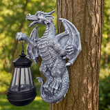 Dragon Tree Hugger Garden Decor Solar Dragon Lamp Lantern Statues Lawn Ornaments for Outside Patio Balcony Yard Unique Housewarming Gifts