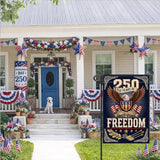 250 Anniversary USA Garden Flag, 4th of July Garden Flag America Patriotic Banner 250 Years of Freedom Yard Sign Eagle Design Double-Sided Waterproof 1776-2026 Commemorative Flag 12x18 Inch