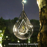 Phuryllic Wind Spinners Outdoor, Garden Decor, Bird Deterrents for Outside, 3D Metal Yard Decorations for Patio & Porch, Unique Gardening Gifts for Women & Moms - 12in Silver Waterdrop