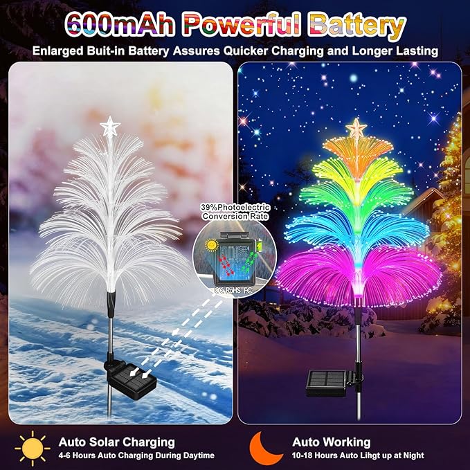 WEITEXS Solar Garden Lights Waterproof 3 Pack 7 Color Changing Outdoor Decorative Rainbow Jellyfish Lights for Outside Yard Pathway Garden Decor Patio Lawn Gifts for Mother's Women