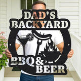 Personalized BBQ Bar Sign - Custom Metal Grill Sign for Outdoor Kitchen - Barbecue Hanging Decoration - Father's Day, Housewarming Gift for Dad, Husband, Grandpa