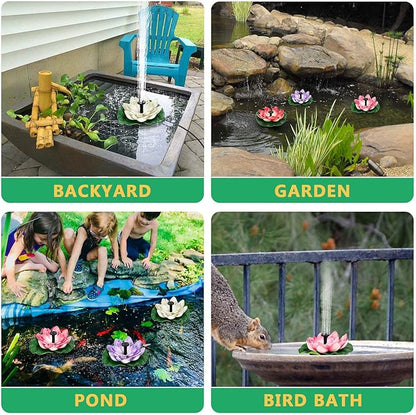 Solar Water Fountain for Bird Baths, Floating Solar Powered Water Fountain Pump for Birdbath, Garden, Pond, Pool, Outdoor Decor, Water Lily, Lavender